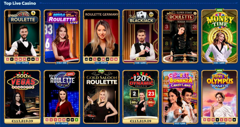 live casino games pandido